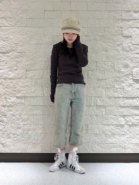「OVERRIDE（オーバーライド）のアイテム」を使った、nono さん（レディース・155cm）の秋コーディネート