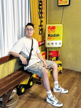 「Acne Studios（アクネストゥディオズ）のアイテム（バッグ）」を使った、chengadさん（メンズ・184cm）の夏コーディネート