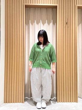 「サマーニット」｜かわさき ゆうみさん（レディース・149cm・10代）の夏コーディネート