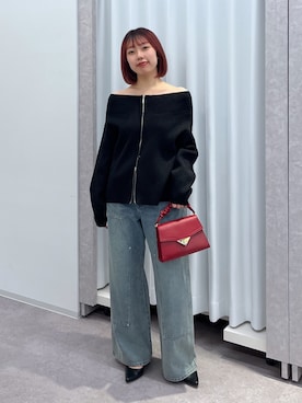 「オフショルダー」｜misakiさん（レディース・157cm・20代）の冬コーディネート