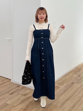 「白ブーツ」｜misakiさん（レディース・157cm）の冬コーディネート