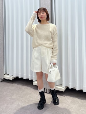 「FREE'S MART（フリーズマート）のアイテム（ブーツ）」を使った、misakiさん（レディース・157cm）の冬コーディネート