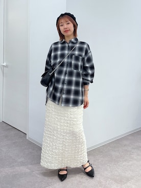 「FREE'S MART（フリーズマート）のアイテム（ハンチング/ベレー帽）」を使った、misakiさん（レディース・157cm）の秋コーディネート