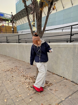 「アイテム（スリッポン）」を使った、ひなさん（レディース・156cm・20代）の冬コーディネート