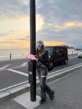 「UMBRO（アンブロ）のアイテム」を使った、ひなさん（レディース・156cm）の春コーディネート