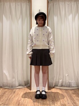 「ehka sopo（エヘカソポ）のアイテム（ハンチング/ベレー帽）」を使った、akaneさん（レディース・152cm）の秋コーディネート