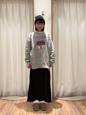 「ehka sopo（エヘカソポ）のアイテム（ニットキャップ/ビーニー）」を使った、akaneさん（レディース・152cm）の冬コーディネート