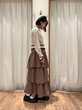 「ehka sopo（エヘカソポ）のアイテム（ハンチング/ベレー帽）」を使った、akaneさん（レディース・152cm）の秋コーディネート