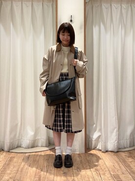 「ehka sopo（エヘカソポ）のアイテム（その他アウター）」を使った、akaneさん（レディース・152cm）の秋コーディネート