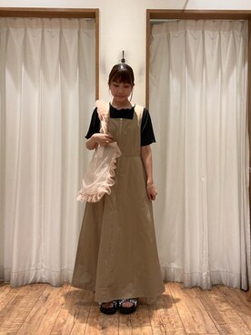 「ehka sopo（エヘカソポ）のくしゅくしゅギンガム厚底サンダル（サンダル）」を使った、akaneさん（レディース・151cm）の夏コーディネート