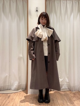 「ehka sopo（エヘカソポ）のアイテム（その他アウター）」を使った、akaneさん（レディース・152cm）の冬コーディネート