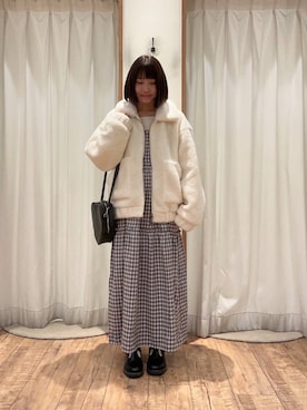 「ehka sopo（エヘカソポ）のアイテム（ブルゾン）」を使った、akaneさん（レディース・152cm）の秋コーディネート
