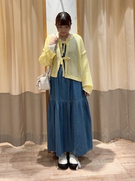 「ehka sopo（エヘカソポ）のアイテム（ワンピース/ドレス）」を使った、akaneさん（レディース・152cm）の春コーディネート