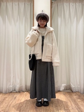 「ehka sopo（エヘカソポ）のアイテム（ブルゾン）」を使った、akaneさん（レディース・152cm）の秋コーディネート