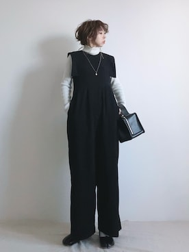 「CLANE（クラネ）のアイテム（オールインワン・サロペット）」を使った、ki._.styleさん（レディース・154cm）の冬コーディネート