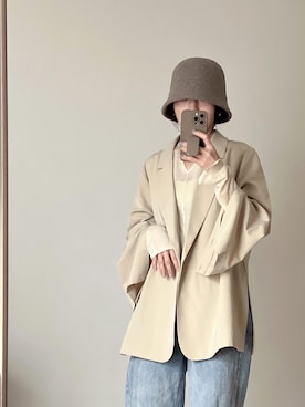 「STYLEMIXER（スタイルミキサー）のアイテム（ジャケット/アウター）」を使った、ki._.styleさん（レディース・154cm）の春コーディネート