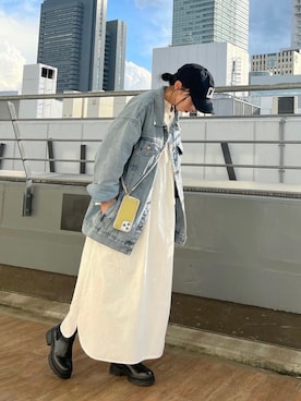 「袖ボリューム」｜「アイテム（ワンピース/ドレス）」を使った、ki._.styleさん（レディース・154cm）の夏コーディネート