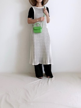 ワンピース ドレスを使った 黒パンツ の人気ファッションコーディネート Wear