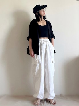 「低身長」｜「aquagarage（アクアガレージ）のアイテム」を使った、ki._.styleさん（レディース・154cm）の夏コーディネート