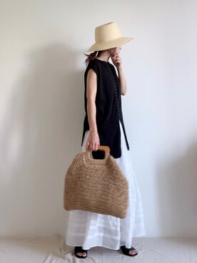 「hat」｜「アイテム（サンダル）」を使った、ki._.styleさん（レディース・154cm）の夏コーディネート