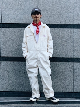 「schott（ショット）のアイテム（オールインワン・サロペット）」を使った、Satsuma Gotoさん（メンズ・169cm）の夏コーディネート