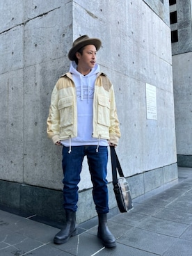 「DIESEL（ディーゼル）のアイテム（ブルゾン）」を使った、さんちゃんさん（メンズ・172cm）の冬コーディネート