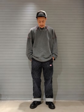 「DIESEL（ディーゼル）のアイテム（ブーツ）」を使った、さんちゃんさん（メンズ・172cm）の秋コーディネート
