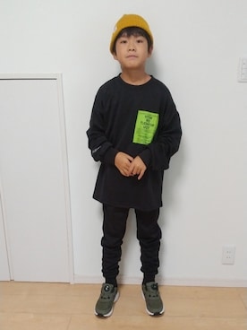 「B:MING by BEAMS（ビーミングバイビームス）のB:MING by BEAMS / リブ ワッチキャップ（ニットキャップ/ビーニー）」を使った、D&Aさん（キッズ・140cm）の秋コーディネート