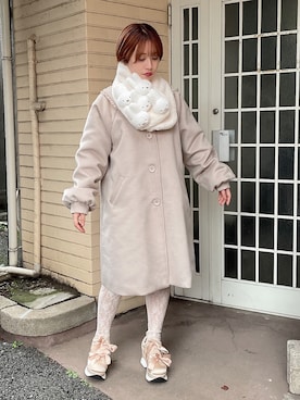 「アイテム（ネックウォーマー/スヌード）」を使った、merry jenny 原宿店さん（レディース・153cm）の秋コーディネート