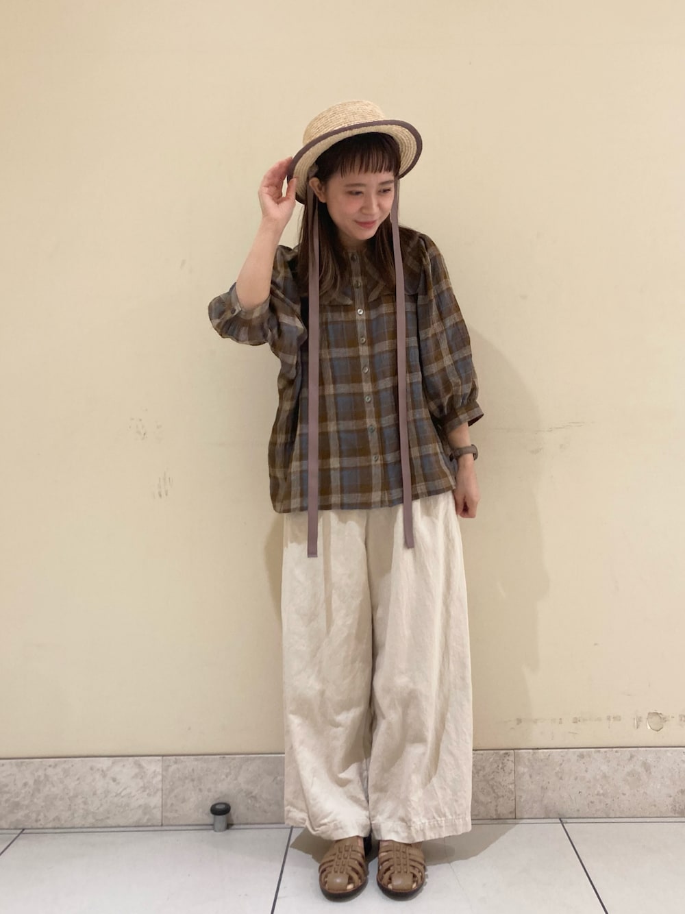 ツハルバイサマンサモスモス　み綿麻ストレートパンツ TSUHARU by Samansa Mos2（ツハルバイサマンサモスモス）の「綿
