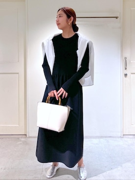 「ロング」｜「アイテム（その他シューズ）」を使った、EBATAさん（レディース・162cm）の冬コーディネート