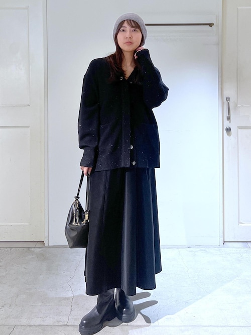 パールレザーライクフレアスカート（スカート）｜SALON adam et rope