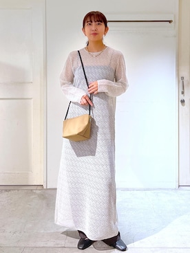 「ウエストゴム」｜「アイテム（ワンピース/ドレス）」を使った、EBATAさん（レディース・162cm）の秋コーディネート