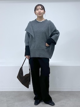 「アイテム（バンダナ/スカーフ）」を使った、EBATAさん（レディース・162cm・20代）の秋コーディネート