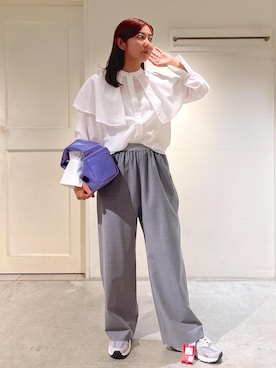 「ケープシャツ」｜EBATAさん（レディース・162cm）の秋コーディネート
