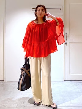 「アイテム（トートバッグ）」を使った、EBATAさん（レディース・162cm・20代）の夏コーディネート