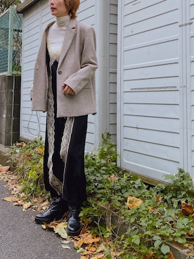 「リブタートルネック」｜GUCCIさん（レディース・167cm）の冬コーディネート