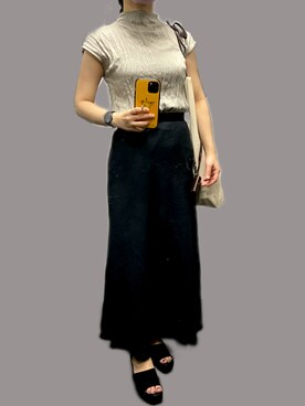 「Simplicite（サンプリシテ）のアイテム（スカート）」を使った、ウォールナットさん（レディース・157cm）の夏コーディネート