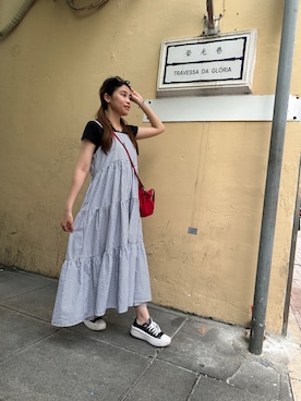「CONVERSE（コンバース）のアイテム（その他シューズ）」を使った、Koharu Sakuraiさん（レディース・155cm）の秋コーディネート