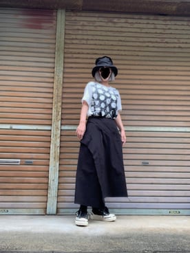 「Yohji Yamamoto（ヨウジヤマモト）のアイテム（シューズ）」を使った、ふけみんさん（レディース・154cm）の秋コーディネート