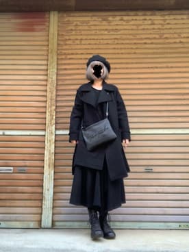 「Y's（ワイズ）のアイテム」を使った、ふけみんさん（レディース・154cm）の冬コーディネート