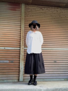 「Y's（ワイズ）のアイテム（帽子）」を使った、ふけみんさん（レディース・154cm）の秋コーディネート