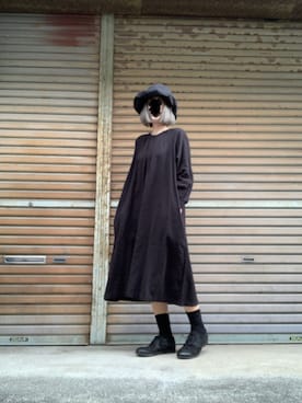 「Y's（ワイズ）のアイテム（帽子）」を使った、ふけみんさん（レディース・154cm）の秋コーディネート