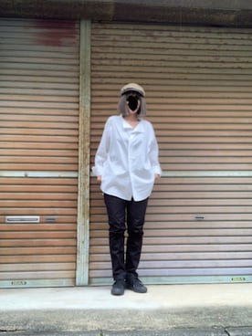 「Yohji Yamamoto（ヨウジヤマモト）のアイテム（スリッポン）」を使った、ふけみんさん（レディース・154cm）の秋コーディネート