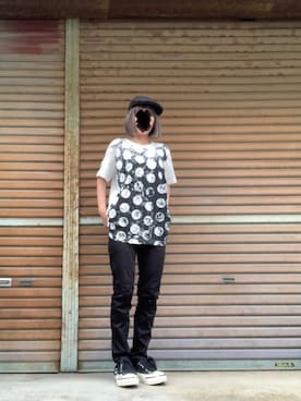 「Yohji Yamamoto（ヨウジヤマモト）のアイテム（スニーカー）」を使った、ふけみんさん（レディース・154cm）の夏コーディネート