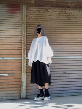 「Yohji Yamamoto（ヨウジヤマモト）のアイテム（スニーカー）」を使った、ふけみんさん（レディース・154cm）の夏コーディネート
