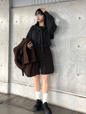 「アイテム（テーラードジャケット）」を使った、mizukiさん（レディース・159cm）の秋コーディネート