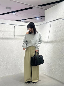 「KBF（ケイビーエフ）のWIDEワイドパンツ（その他パンツ）」を使った、mizukiさん（レディース・159cm）の冬コーディネート