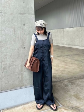 「バンダナ」｜「アイテム（サロペット/オーバーオール）」を使った、mizukiさん（レディース・159cm）の夏コーディネート