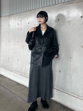 「KBF（ケイビーエフ）のアイテム（ジャケット/アウター）」を使った、mizukiさん（レディース・159cm）の秋コーディネート